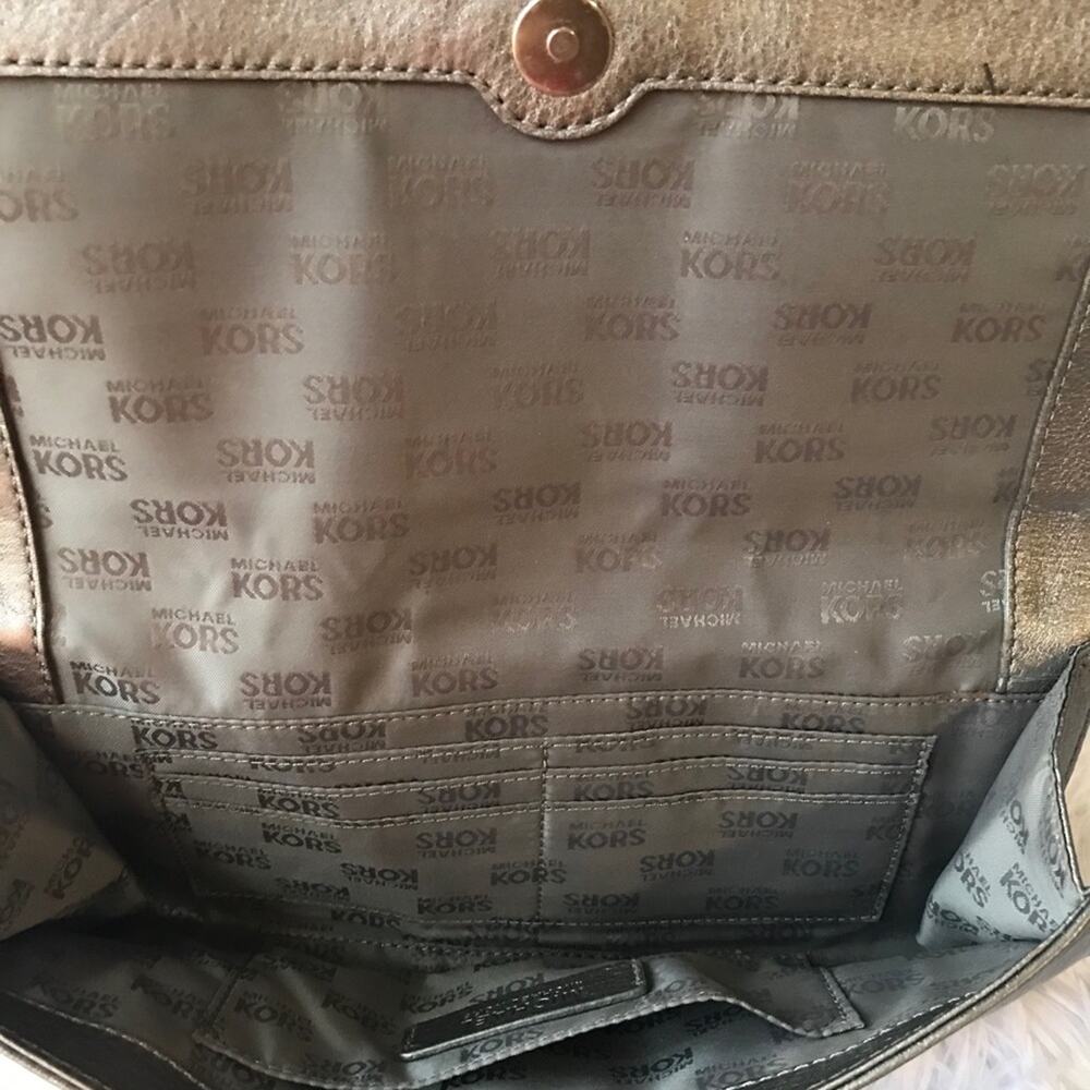 Michael Kors gunmetal leather clutch - Picture 3 of 4